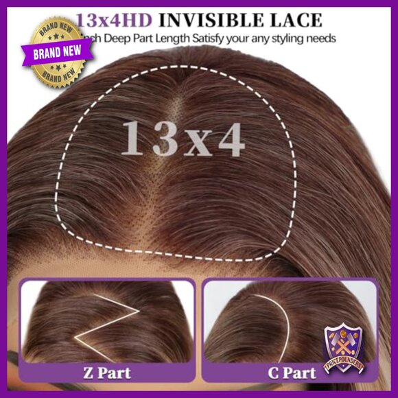 Long Synthetic Lace Front Wig 26 Inch Curly Wavy Glueless HD